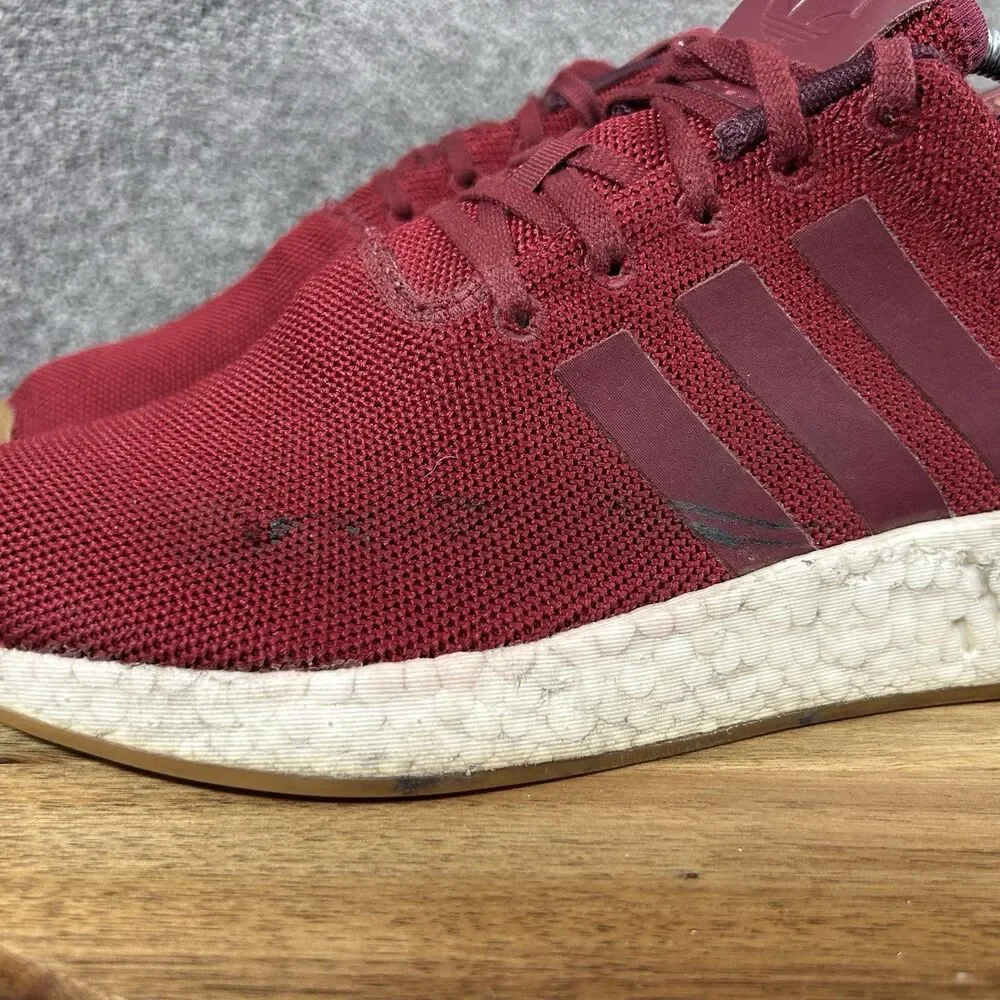 Adidas NMD_R2 Boost CQ2404 Men's Size 9 Burgundy Athletic Running Shoes Used